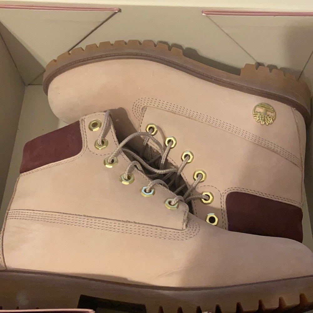 Mauve and Burgundy Timberland Waterproof Boots